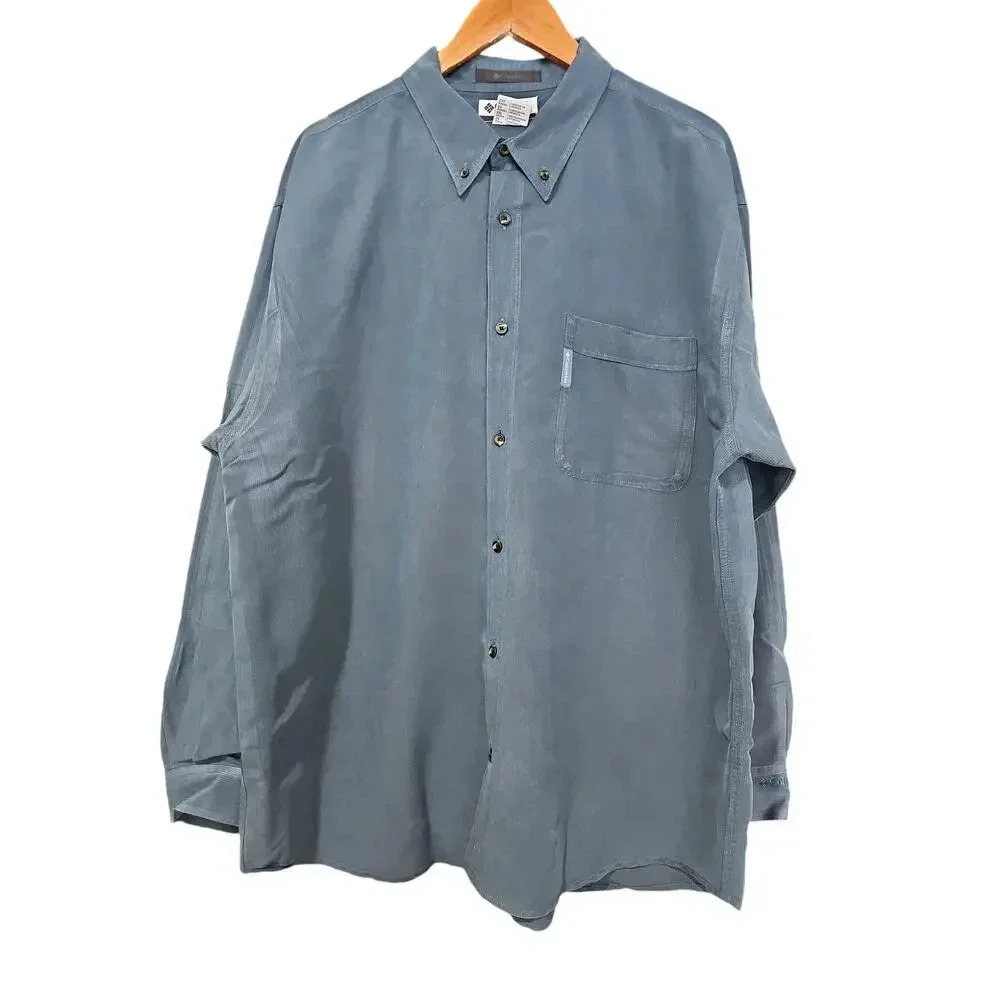 Columbia Men’s Button-Down Shirt Blue Size XXL